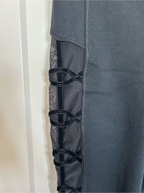 Titika Black Side-Lace Detail Leggings